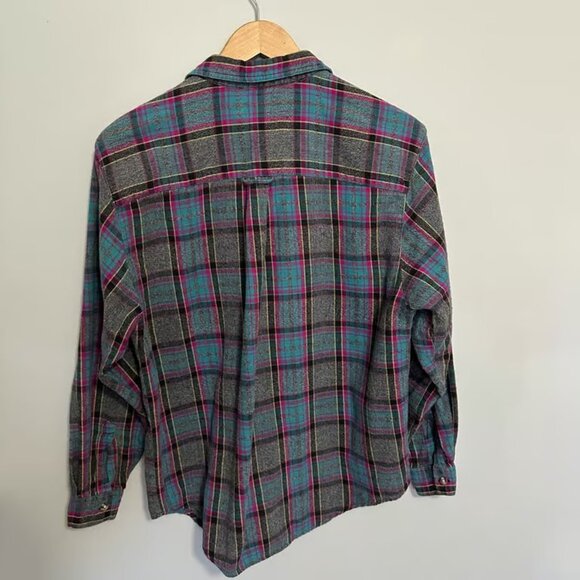 IVY CLUB CLASSICS Vintage Plaid Flannel Button Down Men's Size Medium - Picture 4 of 5